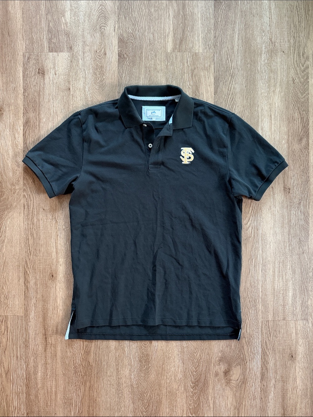 Southern Tide Skip Jack FSU Short Sleeve Polo Black Medium